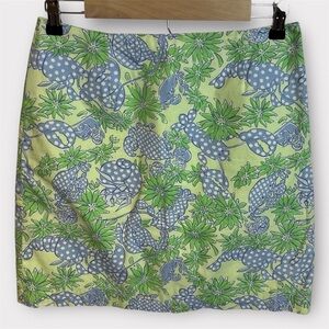 Lilly Pulitzer Mini Skirt in Blue and Green crab print